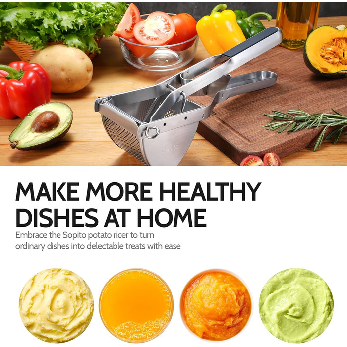 Прес для картоплі 30 см, чорний Sopito