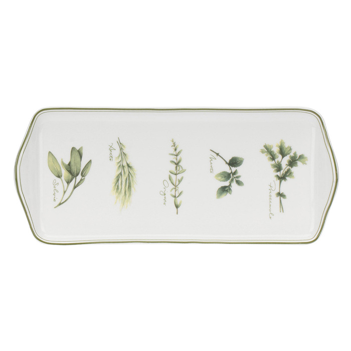 Блюдо сервировочное прямоугольное La Porcellana Bianca COLTIVIA, фарфор, 35 х 15 см