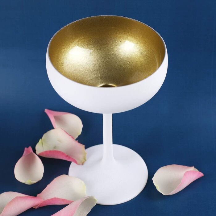 Келихи для шампанського 230 мл, набір 6 предметів, білий/золотистий Elements Stölzle Lausitz