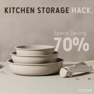 Набір кухонного посуду 19 предметів, сіро-коричневий CAROTE