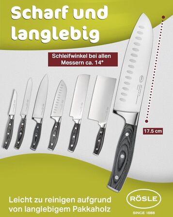 Ніж сантоку 17,5 см Wolfgrey Rosle