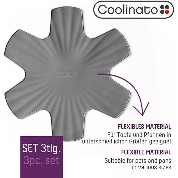 Набір із 6 силіконових підставок під гаряче 35 см, сірий Coolinato