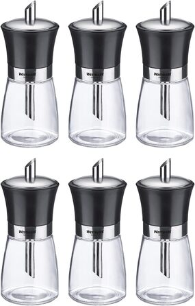 Дисплей дозатора цукру Westmark, вміст 6 дозаторів, ємність 190 мл кожен, скло/нержавіюча сталь/пластик, чорний, прозорий/чорний/сріблястий, 63592611 дозатор цукру 6 шт. чорний