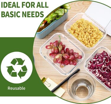 Набор из 5 стеклянных контейнеров для хранения продуктов 1 л с крышками Skroam