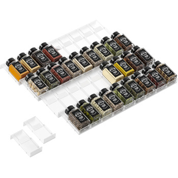 Органайзер для специй пластиковый раздвижной, 36 комірок, прозрачный Famhap