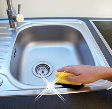 Губка для миття посуду, набір 10 предметів, жовтий/чорний Sonty