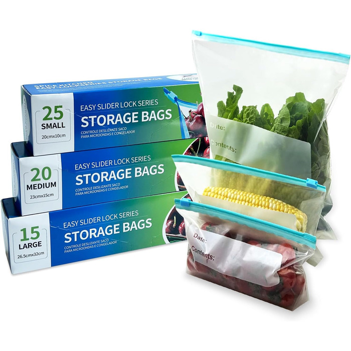 Вакуумні пакети 60 пакетів 10 х 20/ 16 х 23/ 32 х 26,5 см Generic