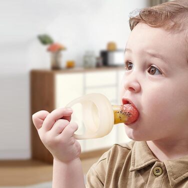 Годівниця для фруктів для дітей, набір годівниць для фруктів для дітей, контейнер для зберігання дитячого харчування, силіконова годівниця для фруктів для пустушок та морозива з грудним молоком (зелена) (біла)