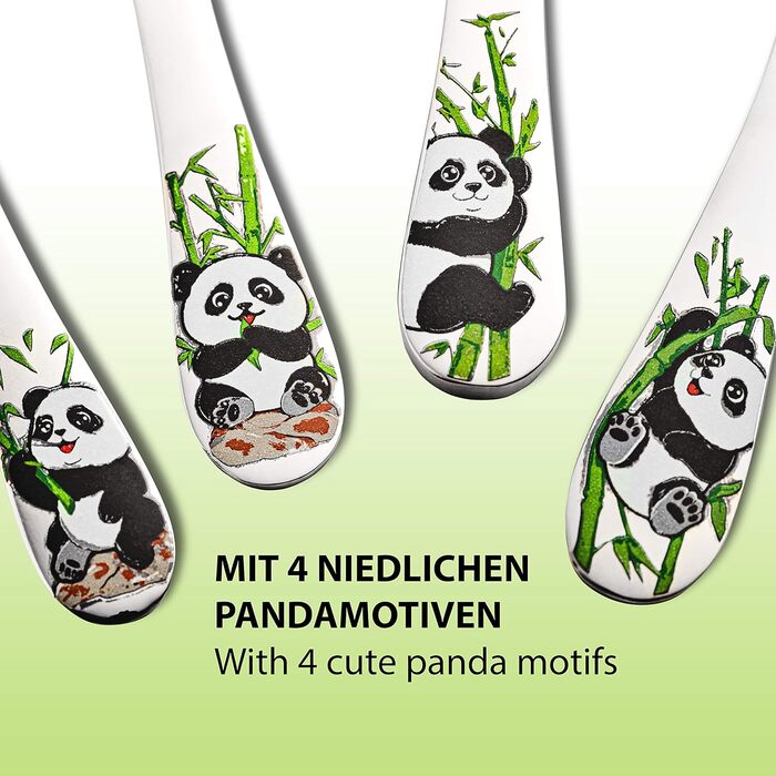 Дитячі столові прибори Панда, набір 4 предмети Koru Kids