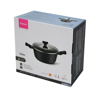 Кастрюля со стеклянной крышкой 24 см 4,43 л FERRO Fissman