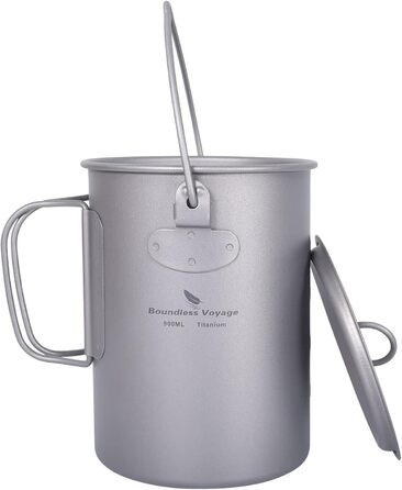 Титановий кухоль для кемпінгу 900 мл iBasingo
