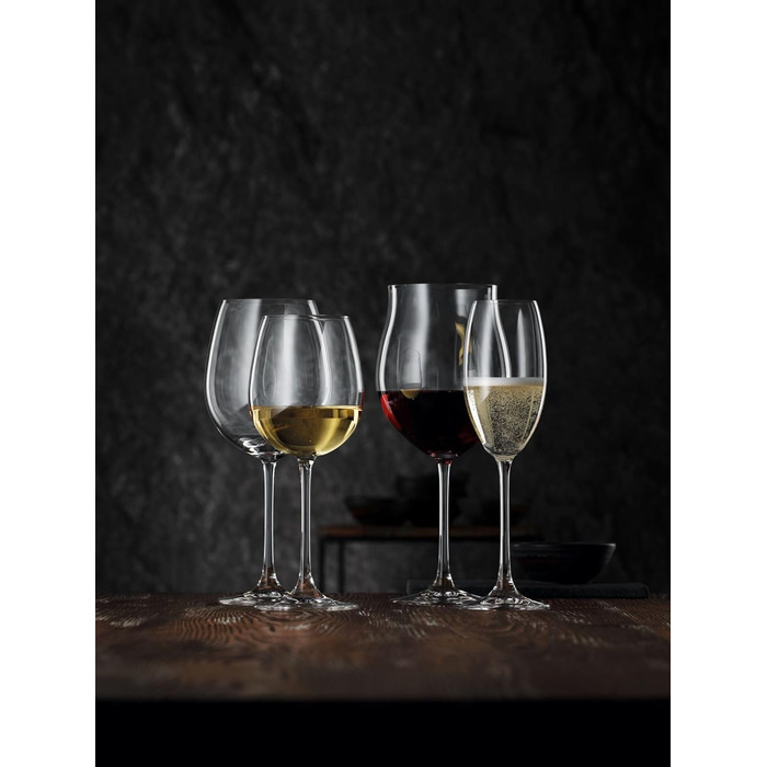 Келих для шампанського Spiegelau & Nachtmann, келих, прозорий, 4 предмети (упаковка з ), 4 (бордові келихи)