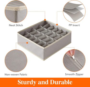 Набір з 2 органайзерів для шкарпеток і спідньої білизни, світло-сірий Lifewit