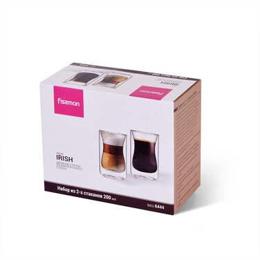 Набір з двух склянок Fissman IRISH 200 мл з подвійними стінками (6444)