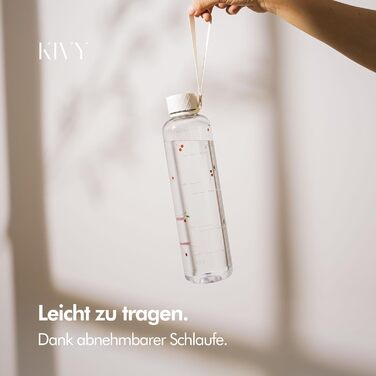 Пляшка для води 1 л тританова, прозора вишня KIVY