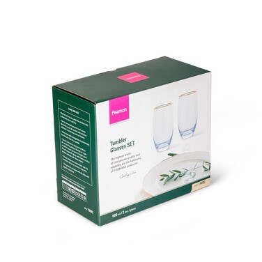 Набір з 2-х склянок Fissman 600 мл скло (19082)