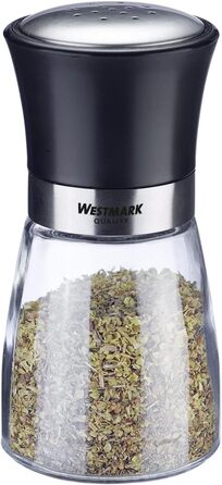 Дисплей Westmark, Вміст 6 дозаторів, Ємність 190 мл кожен, Скло/нержавіюча сталь/пластик, Прозорий/Чорний/Сріблястий, 63592611 (Шейкери для спецій, вишукані, , прозорі/чорні/сріблясті)