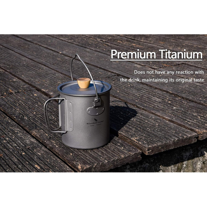 Титанова чашка для кемпінгу 750 мл Boundless Voyage