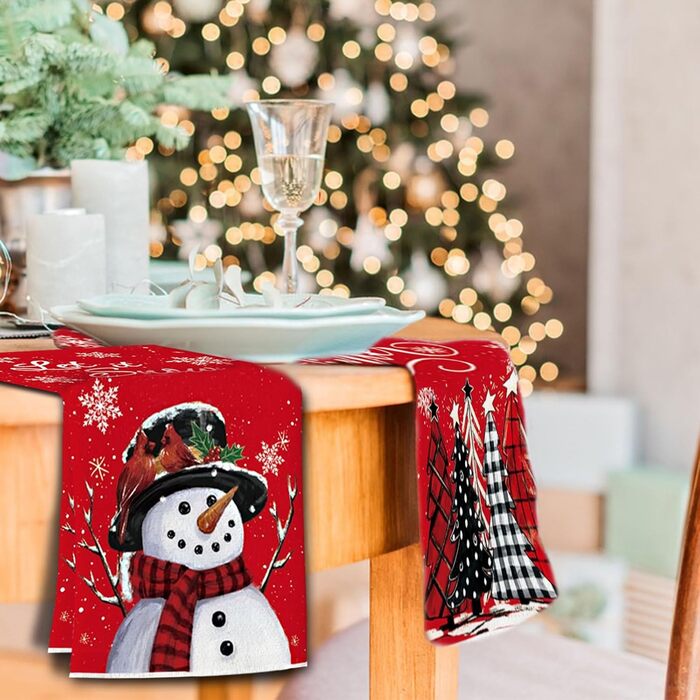 Набір з 2 різдвяних кухонний рушників 43 x 66 см, червоний YUNHENTONG