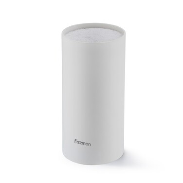 Підставка Fissman для кухонних ножів та ножиць 11x22 см кругла, колір БІЛИЙ пластик (12878)