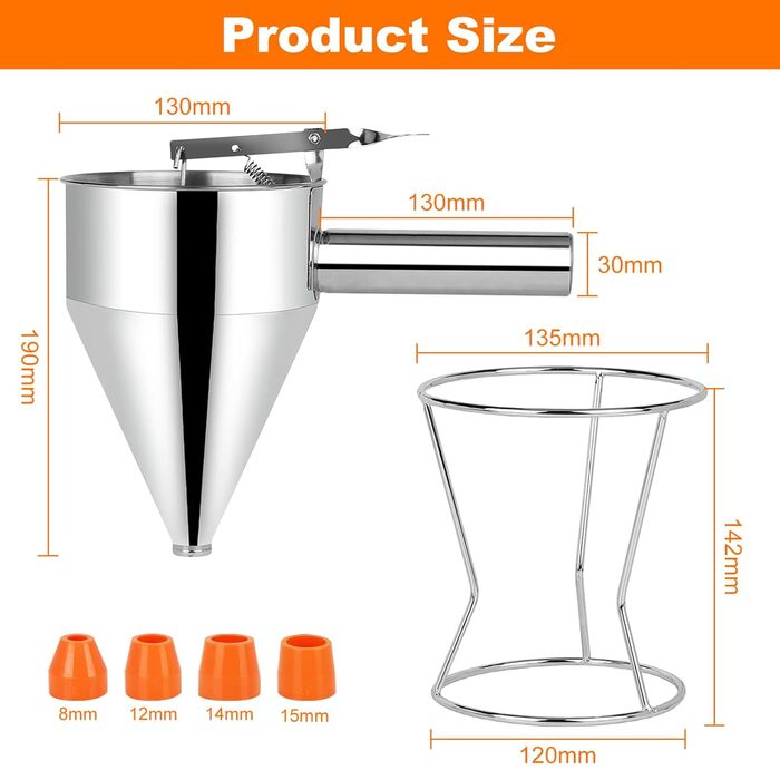 Диспенсер для тіста/млинців з кришкою 1,2 л POFIBO