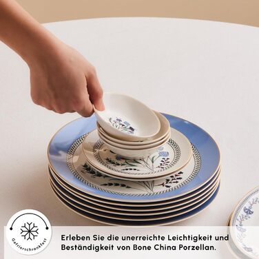 Набір столового посуду для сніданку на 6 персон, 26 предметів, Блакитна гвоздика KARACA