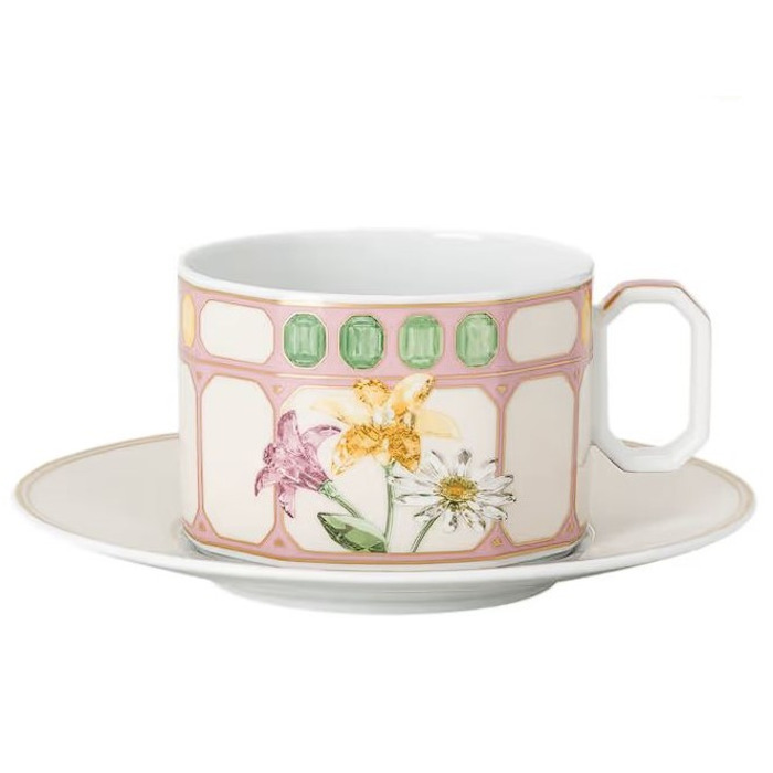 Чашка для чаю 0,26 л з блюдцем, Зефір IDYLLIA Swarovski x Rosenthal
