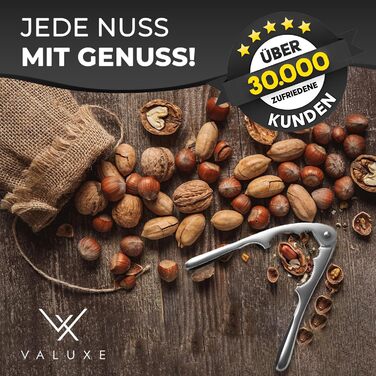 Щелкунчик премиум-класса VALUXE в эргономичном дизайне и с нескользящей ручкой - Эксклюзивный щелкунчик PRO с удовольствием раскалывает каждый грецкий орех - щипцы для орехов, открывалки для грецких орехов, открывалки для орехов (базовая линия)