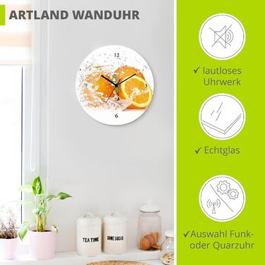 Настінний годинник без цокання 30 см ARTLAND