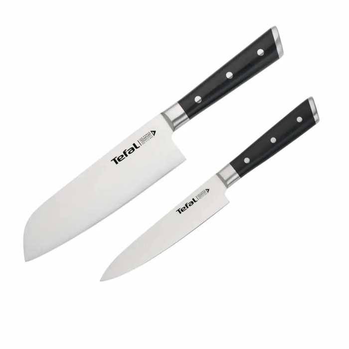 Набір ножів Tefal Ice Force, 2шт, нержавіюча сталь, пластик, чорний