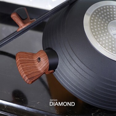 Сковорода Fissman DIAMOND 28x8 см 3,6 со стеклянной крышкой (14303)