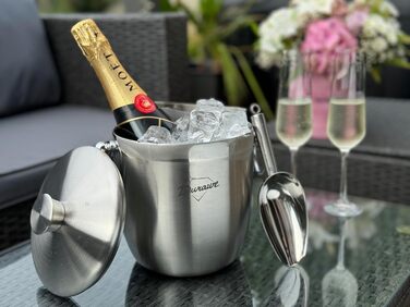 Ведро для льда 3 л с крышкой, совком и щипцами для льда Durawe Company