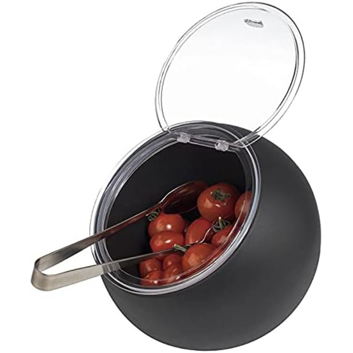 Сервірувальний набір APS Moon - Набір з 2 предметів 1 меламінова миска (Ø 19 см) 1 відкидна кришка з силіконовим ущільнювачем, чорний чорний Ø 19 см