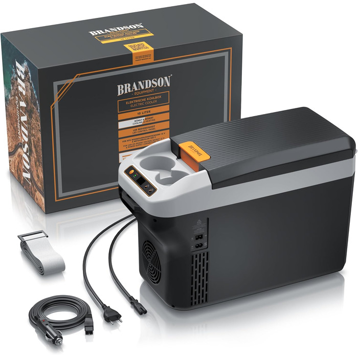 Електричний холодильник-бокс 10 л - напруга мережі 230 В та напруга автомобіля 12 В - охолоджує та нагріває - нагрівання макс. 65C - охолодження приблизно на 20C нижче температури навколишнього середовища - Холодно-сірий (тип 2)