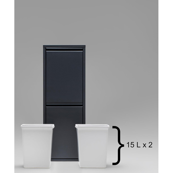 Кухонний сміттєвий бак 2 х 15 л gowoll