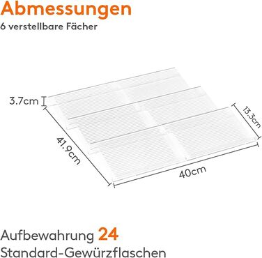 Полиця для спецій 3 рівні, 6 шт. прозорий Lifewit