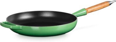 Сковорода чавунна 28 см з дерев'яною ручкою, зелений Signature Le Creuset