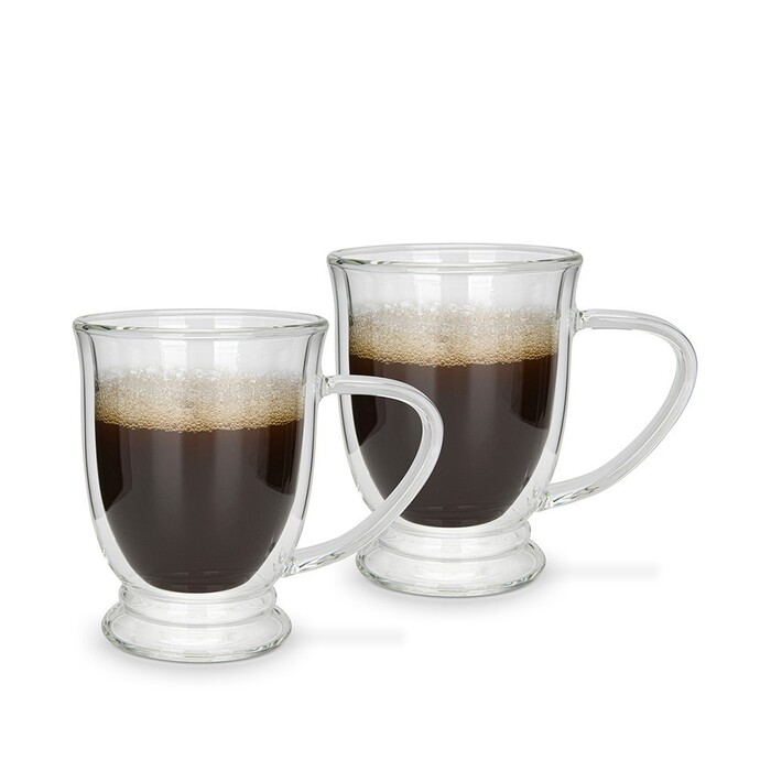 Набор из 2-х стаканов Fissman с двойными стенками 270 мл жаропрочное стекло (16497)