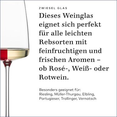 Келих для вина Zwiesel Glass Powerful & Spicy Vivid Senses (набір з 2 шт. ), філігранні келихи для вина, келихи з тритану, які можна мити в посудомийній машині, виготовлені в Німеччині (арт. No 122429) (Келих для вина Light & Fresh (2 шт.))