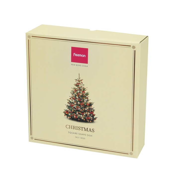 Блюдо квадратне 22х22 см порцеляна CHRISTMAS  Fissman