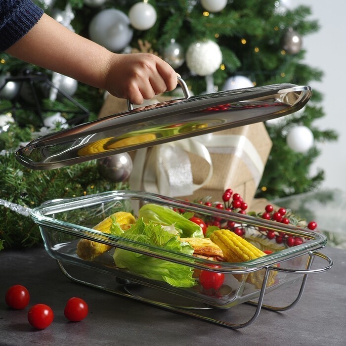 Прямокутний марміт Fissman 39,5x24x6,5 см/4,0 л жаростійке скло (6047)