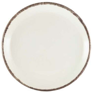 Тарелка плоская, 19 см, серый ободок, GenWare