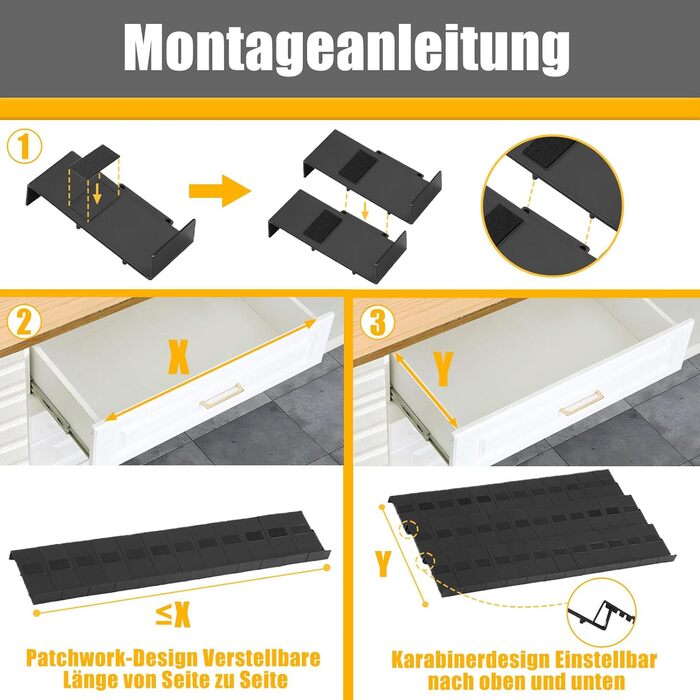 Органайзер для спецій пластиковий розсувний, 36 комірок, чорний Famhap