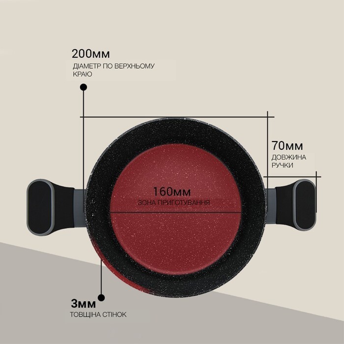 Каструля зі скляною кришкою 20 см 3 л LAURA Fissman