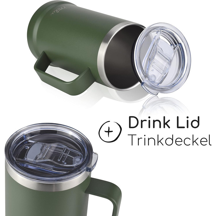 Термокухоль для пива 700 мл оливково-зелений Milu