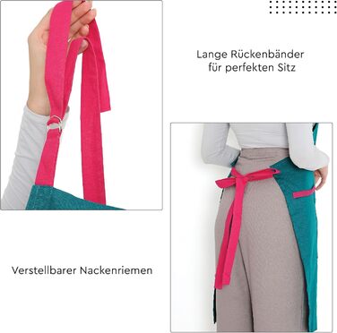 Регулируемый кухонный фартук с карманами 68 x 85 см голубой Encasa XO