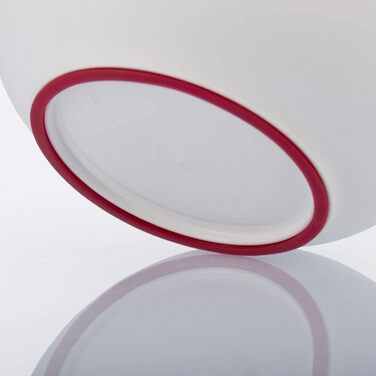 Чаша для змішування та випікання з двокомпонентною кришкою, 2,5 л, з носиком, пластикова, біла/яблучно-зелена, 3153227A (біла/червона, з кришкою)