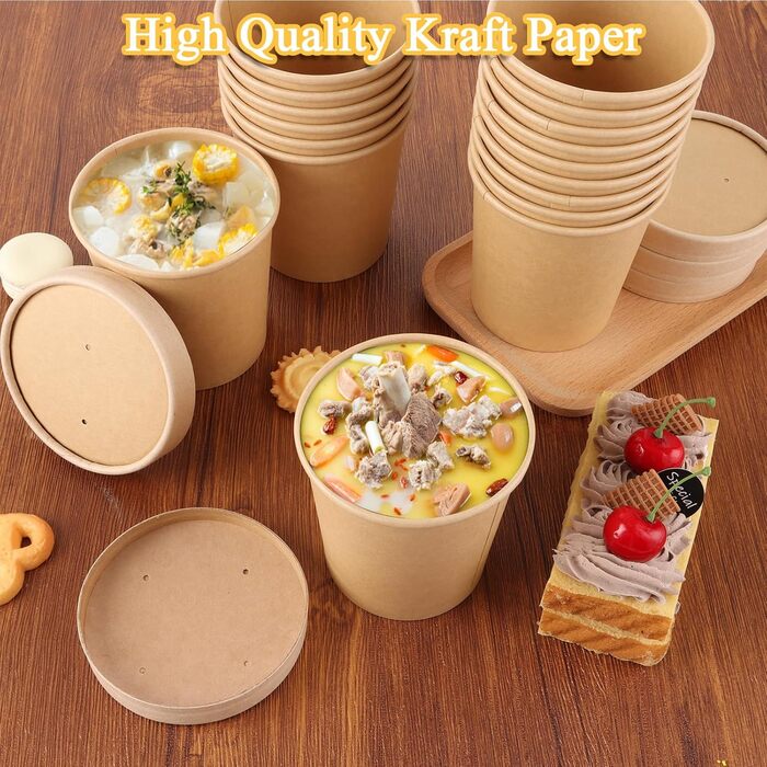 Набір паперові стаканчики для морозива 50 шт. 450 мл JMIATRY