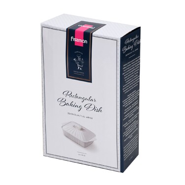 Прямоугольная форма для запекания Fissman 25х19х13 см/1,6 л с крышкой фарфоровая цена (14173)