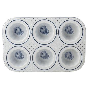 Форма керамическая для запекания маффинов CreativeTops Vintage Indigo, 28,5 х 19 х 4,5 см